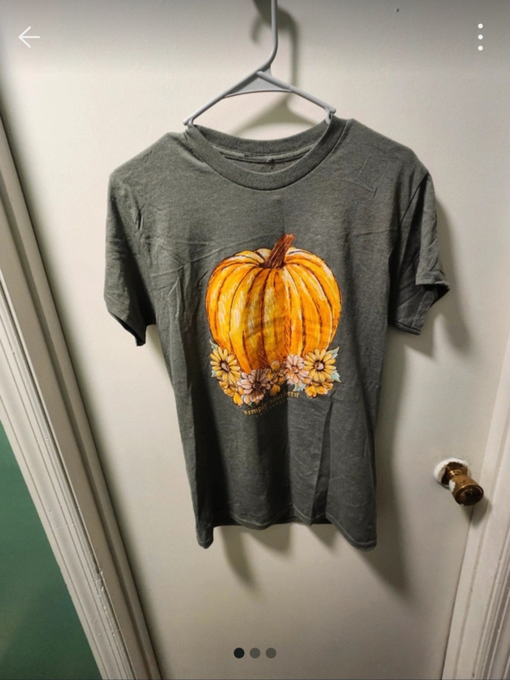 Simply Southern Gray Tee with Orange Pumpkin Graphic